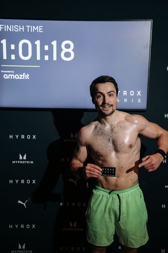 1h01 le temps de mon 1er Hyrox en Men Pro