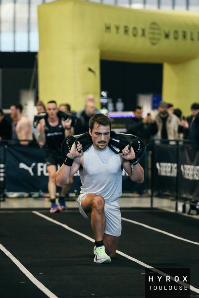 sur les lunges, bien poser le genou à terre à chaque pas