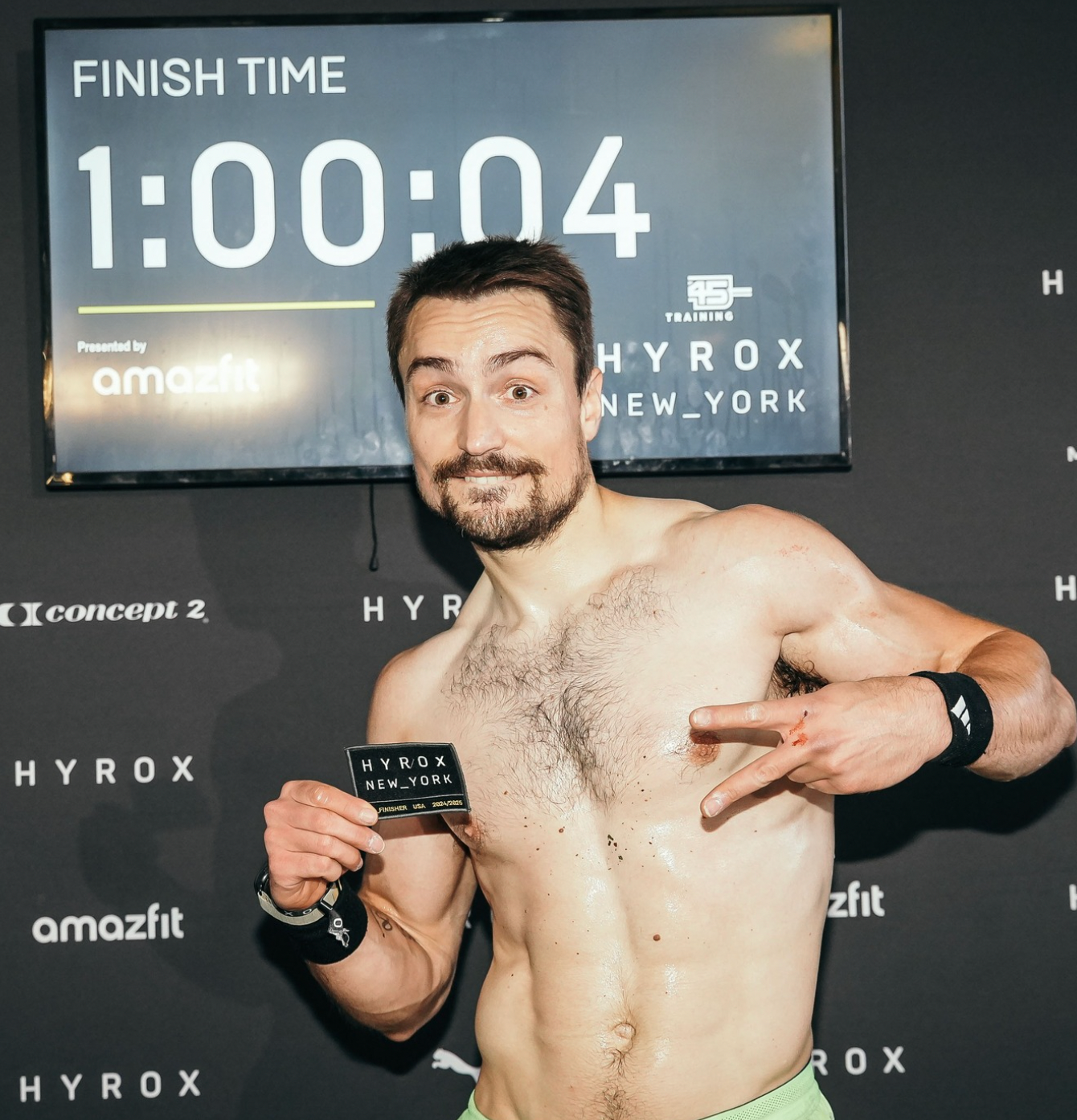 Thomas Mouflard affichant son temps record à Hyrox